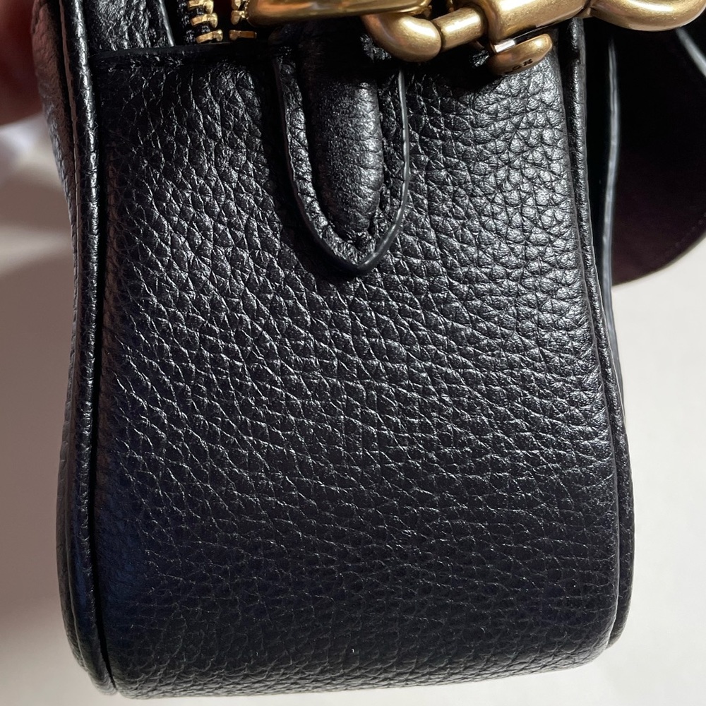 Coach Black Leather Crossbody Camera Bag with Gold Hardware - Picture 5 of 15